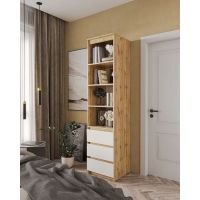 Шафа-пенал для одягу з ящиками та полицями T-219 від Moreli (Морелі) Аппалачі/Білий