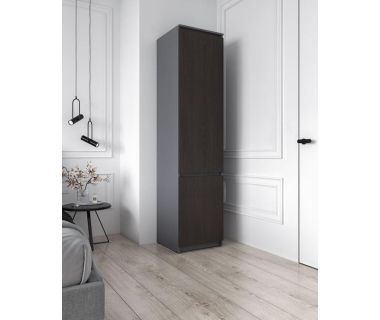 Шкаф-пенал с полками для одежды T-217 от Moreli (Морели) Антрацит/Венге темный