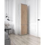 Шкаф-пенал с полками для одежды T-217 от Moreli (Морели) Бетон/Дуб Сонома