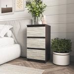 Прикроватная тумба на 3 ящика в спальню T-216 от Moreli (Морели) Венге темный/Бетон