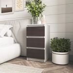 Прикроватная тумба на 3 ящика в спальню T-216 от Moreli (Морели) Белый/Венге темный