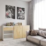 Комод без ручок з двома дверцятами, ящиком та полицями RS-3 Moreli (Морелі) Білий/Аппалачі