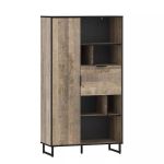 Стеллаж для книг и декора на ножках с двумя дверцами для дома от Moreli (Морели) F-006 Дуб Гранж Песочный