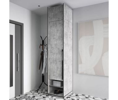 Шкаф распашной со штангой на одну дверку с антресолью R-0001 от Moreli (Морели) Бетон