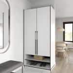 Шкаф распашной на две двери с полками и шухяладми R-0003 от Moreli (Морели) Белый