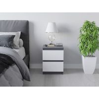 Тумба ліжка в спальню, з фасадами без ручок Т-225 від Moreli (Морелі) Антрацит/Білий