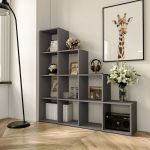 Стеллаж полка для книг и декора на 10 ячеек GT-40 от Moreli (Морели) Антрацит