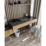 Стіл комп'ютерний підвісний на 2 ящики, письмовий стіл T-222 від Moreli (Морелі) Антрацит/Аппалачі