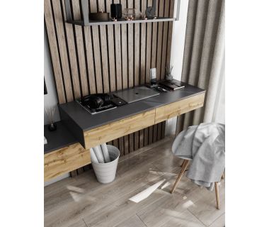 Стол компьютерный подвесной на 2 ящика, стол письменный T-222 от Moreli (Морели) Антрацит/Аппалачи