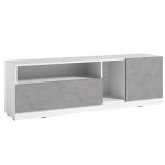 Тумба под телевизор в гостиную, тумба под ТВ, TV тумба PA0004 от Moreli (Морели) Белый/Бетон Тефра