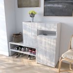 Тумба під взуття в передпокій RS-4 від Moreli (Морелі) Білий/Бетон