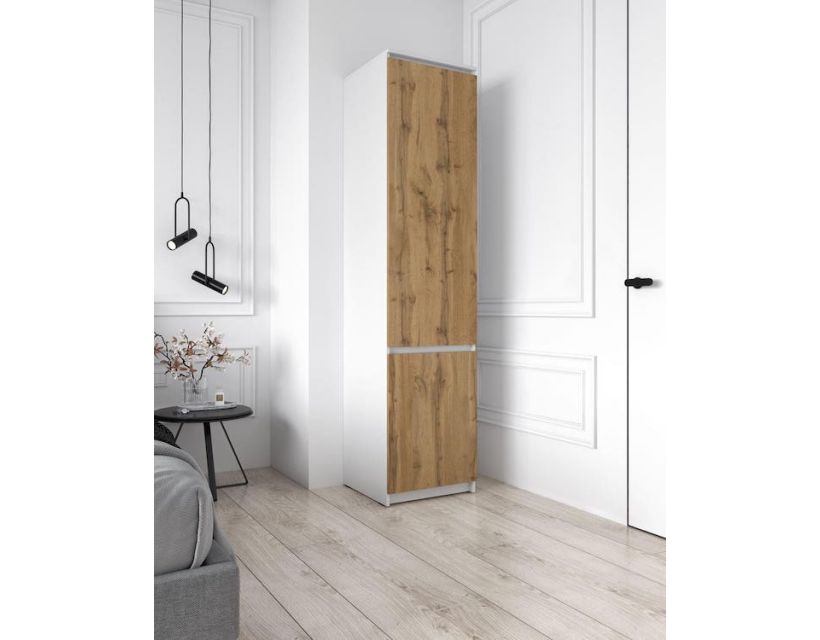 Шкаф-пенал с полками для одежды T-217 от Moreli (Морели) Белый/Аппалачи