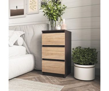Тумба на 3 ящики в спальню T-216 від Moreli (Морелі) Венге темний/Дуб Сонома