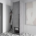 Шафа розпашна зі штангою на одну дверку R-0002 від Moreli (Морелі) Бетон Тефра