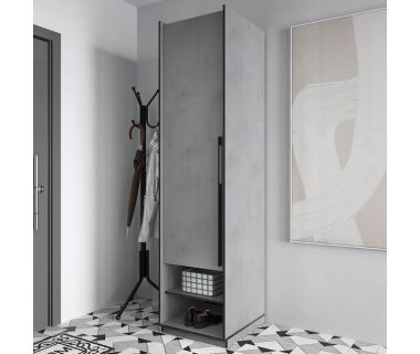 Шафа розпашна зі штангою на одну дверку R-0002 від Moreli (Морели) Бетон Тефра