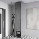 Шафа розстібна зі штангою на одну дверку з антресоллю R-0002 від Moreli (Морелі) Бетон Тефра