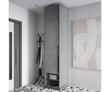 Шафа розстібна зі штангою на одну дверку з антресоллю R-0002 від Moreli (Морелі) Бетон Тефра