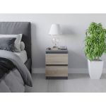 Тумба прикроватная в спальню, с фасадами без ручек Т-225 от Moreli (Морели) Антрацит/Дуб Сонома