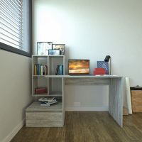 Стол компьютерный, письменный стол с ящиками и дверцей ST-0005 от Moreli (Морели) Бетон