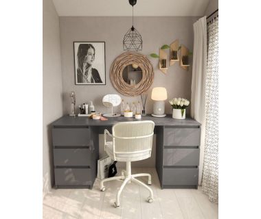 Стол компьютерный с двумя тумбами, стол письменный T-228 Дуб Сонома/Аппалачі