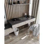 Стол компьютерный подвесной на 2 ящика, стол письменный T-222 от Moreli (Морели) Антрацит/Бетон