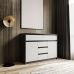 Комод для дома без ручек с 2 дверцами и 5 ящиками T-227 от Moreli (Морели) Антрацит/Белый в интернет-магазине "Мебли Даром"