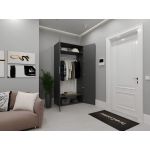 Шкаф распашной с трубой и полками для одежды SТ-0009 от Moreli (Морели) Антрацит