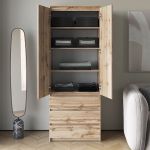 Шкаф распашной с полками для одежды T-210 от Moreli (Морели)