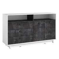 Тумба под телевизор в гостиную, сервант под ТВ K-0002 от Moreli (Морели) Белый/Бетон Темный