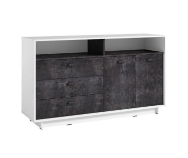 Тумба під телевізор у вітальню, сервант під ТВ K-0002 від Moreli (Морелі) Білий/Бетон Темний