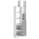 Стелаж полиці для книг і декору з дверцятами PA-0002 від Moreli (Морелі) Білий/Бетон Тефра