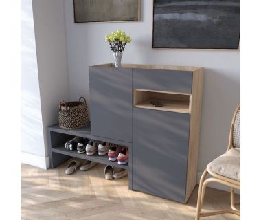 Тумба под обувь в прихожую RS-4 от Moreli (Морели) Дуб Сонома/Антрацит Тумба под обувь в прихожую RS-4 от Moreli (Морели) Дуб Сонома/Антрацит