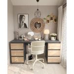 Стол компьютерный с двумя тумбами, стол письменный T-228 Антрацит/Дуб Сонома