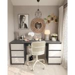 Стол компьютерный с двумя тумбами, стол письменный T-228 Антраци/Белый