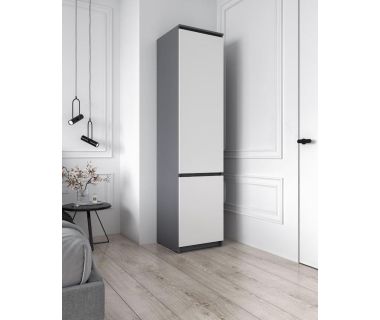 Шкаф-пенал с полками для одежды T-217 от Moreli (Морели) Антрацит/Белый