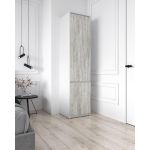 Шкаф-пенал с полками для одежды T-217 от Moreli (Морели) Белый/Бетон