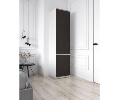 Шкаф-пенал с полками для одежды T-217 от Moreli (Морели) Белый/Венге темный