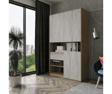 Шкаф распашной для книг и документов RS-1 от Moreli (Морели) Аппалачи/Бетон