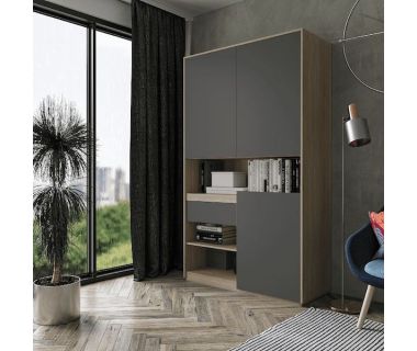 Шкаф распашной для книг и документов RS-1 от Moreli (Морели) Дуб Сонома/Антрацит