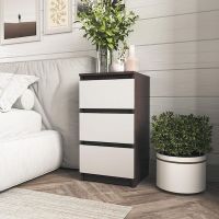 Прикроватная тумба на 3 ящика в спальню T-216 от Moreli (Морели) Венге темный/Белый