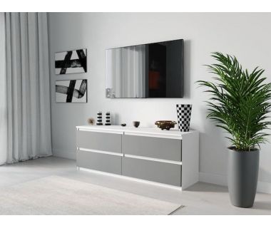 Тумба під телевізор ТВ/ТВ 4 ящики Moreli (Морелі) Т-223 Білий/Антрацит