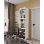 Шафа-пенал для одягу з ящиками та полицями T-219 від Moreli (Морелі) Білий/Венге темний