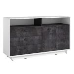 Тумба под телевизор в гостиную, сервант под ТВ K-0002 от Moreli (Морели) Белый/Бетон Темный