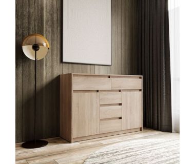 Комод для дому без ручок з 2 дверцятами та 5 ящиками T-227 від Moreli (Морелі) Дуб Сонома