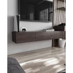 Підвісна тумба під ТВ у вітальню, TV тумба на 3 ящики, тумба під телевізор T-221 від Moreli (Морелі) Венге темний