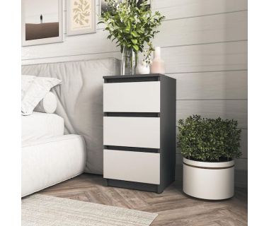 Тумба на 3 ящики в спальню T-216 від Moreli (Морелі) Антрацит/Білий Тумба на 3 ящики в спальню T-216 від Moreli (Морелі) Антрацит/Білий