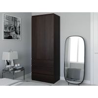 Шкаф распашной для одежды с трубой T-211 от Moreli (Морели) Венге темный