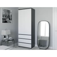 Шафа розстібна для одягу з трубою T-211 від Moreli (Морелі) Антрацит/Білий