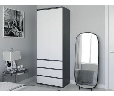 Шафа розстібна для одягу з трубою T-211 від Moreli (Морелі) Антрацит/Білий