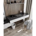 Стол компьютерный подвесной на 2 ящика, стол письменный T-222 от Moreli (Морели) Антрацит/Белый